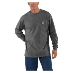 Men's Carhartt Long Sleeve Workwear Pocket T-Shirt Heather