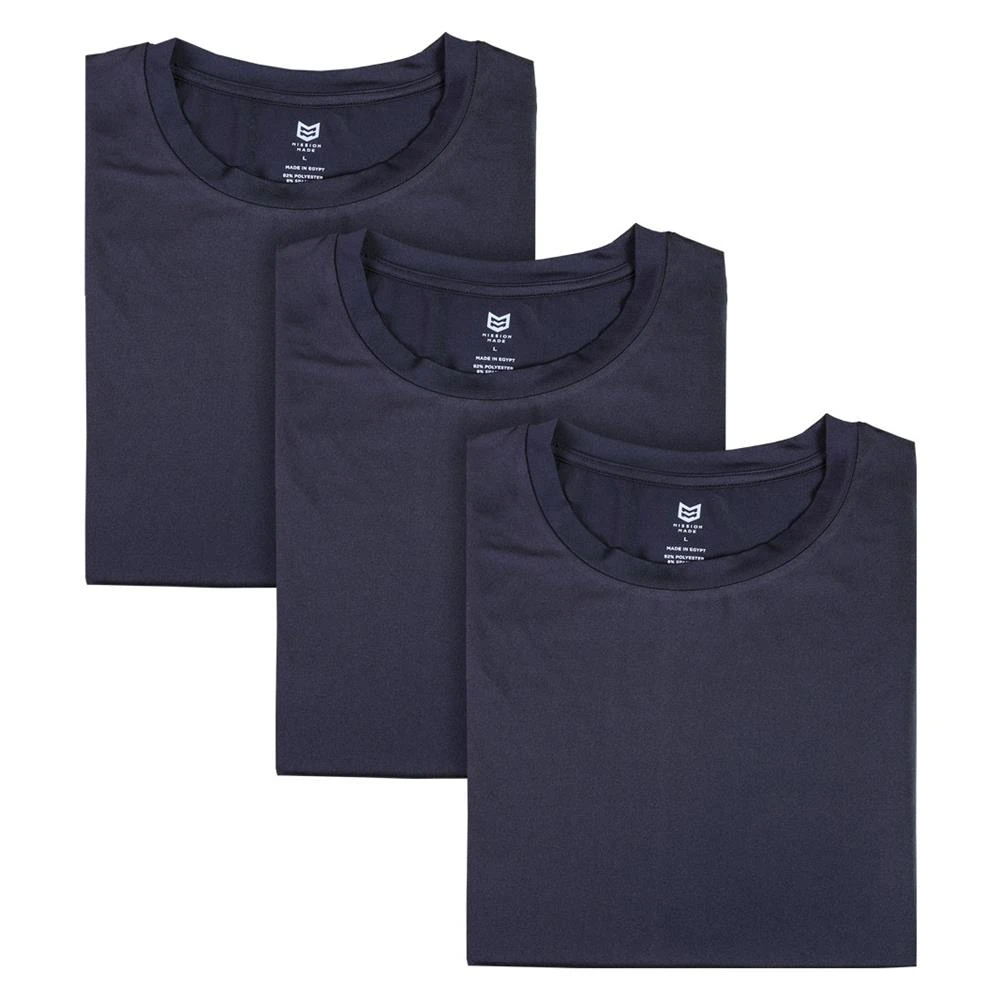 Men's Mission Made Performance T-Shirts (3 Pack) Navy