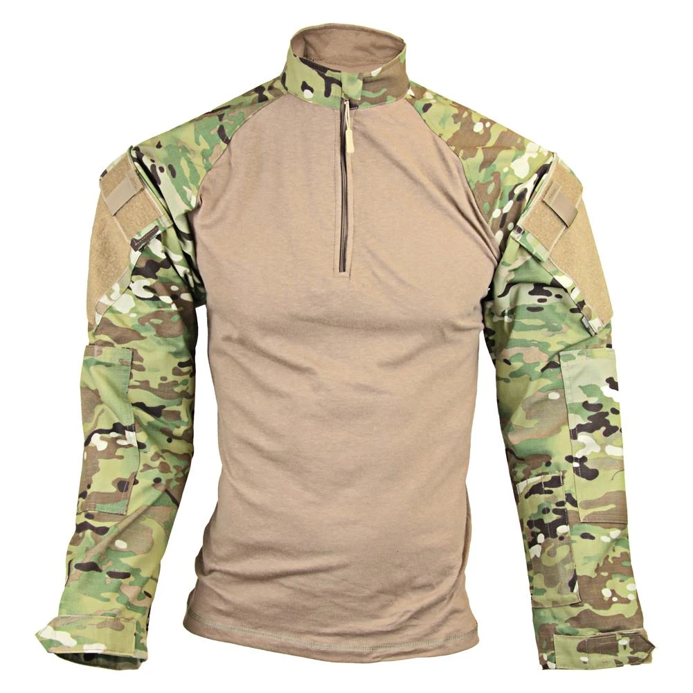 Men's TRU-SPEC Nylon / Cotton 1/4 Zip Tactical Response Combat Shirt Coyote