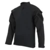 Men's TRU-SPEC Poly / Cotton 1/4 Zip Tactical Response Combat Shirt Black