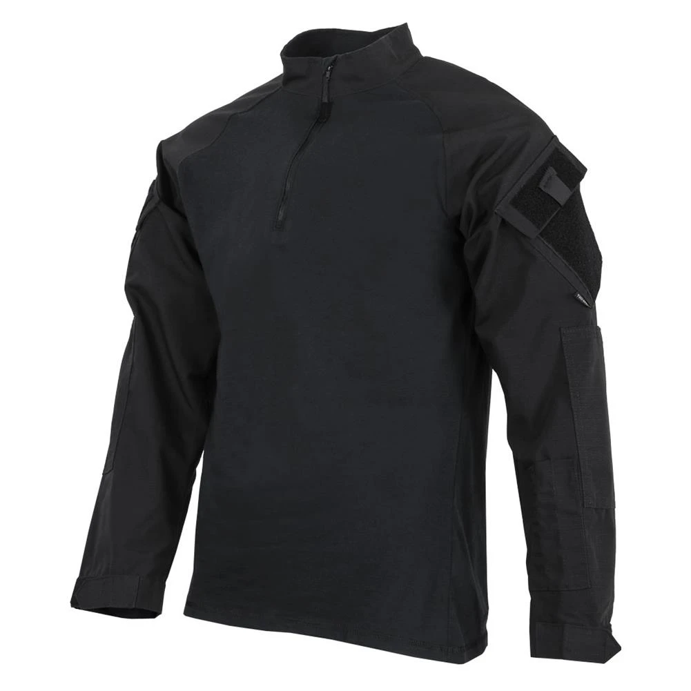 Men's TRU-SPEC Poly / Cotton 1/4 Zip Tactical Response Combat Shirt Black