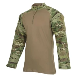 Men's TRU-SPEC Poly / Cotton 1/4 Zip Tactical Response Combat Shirt Coyote