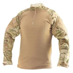Men's TRU-SPEC Poly / Spandex Ripstop 1/4 Zip Winter Combat Shirts Coyote