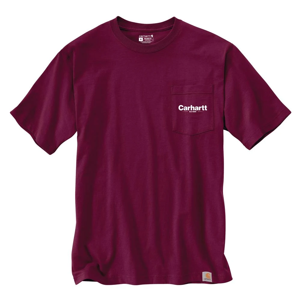 Men's Carhartt Relaxed Fit Heavyweight Pocket Line Graphic T-Shirt Port - Image 2