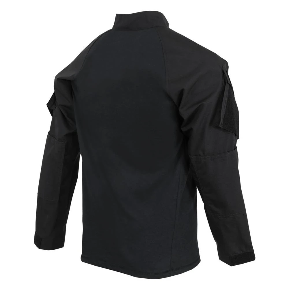 Men's TRU-SPEC Poly / Cotton 1/4 Zip Tactical Response Combat Shirt Black - Image 2