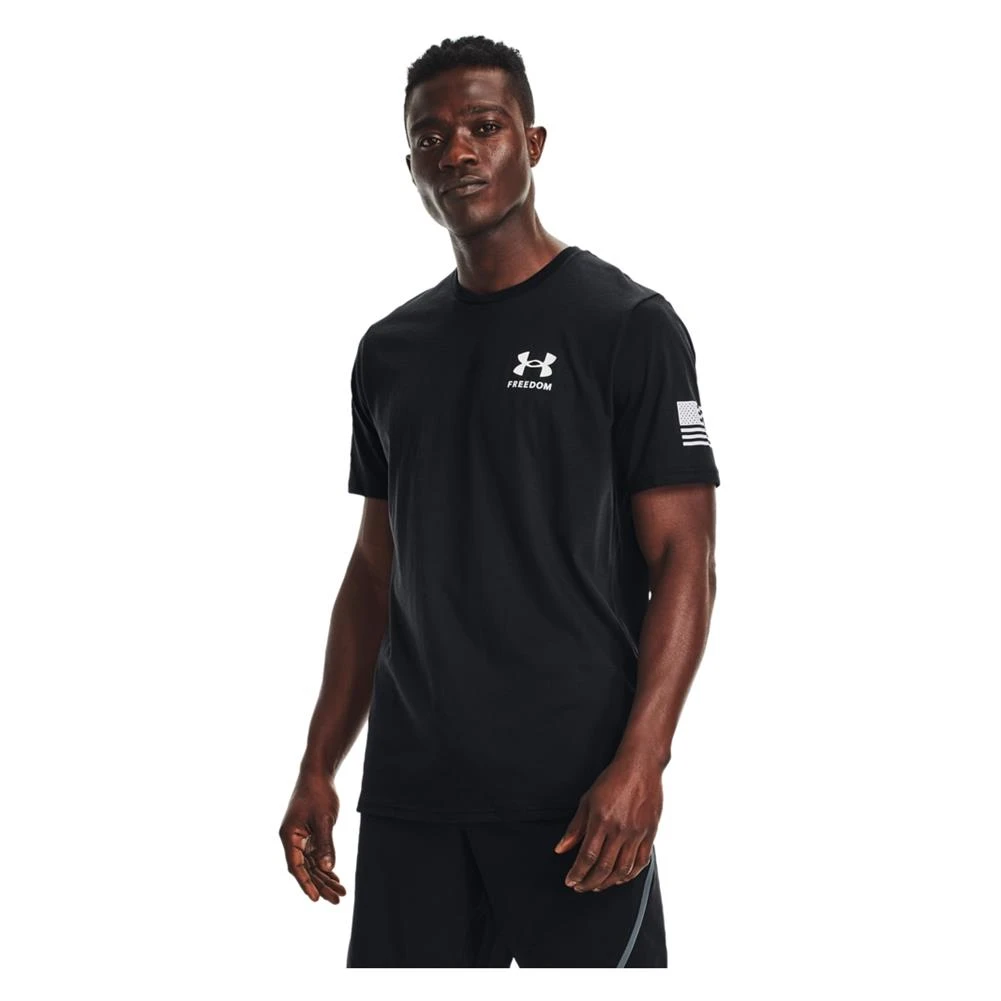 Men's Under Armour Freedom Flag T-Shirt Black - Image 3