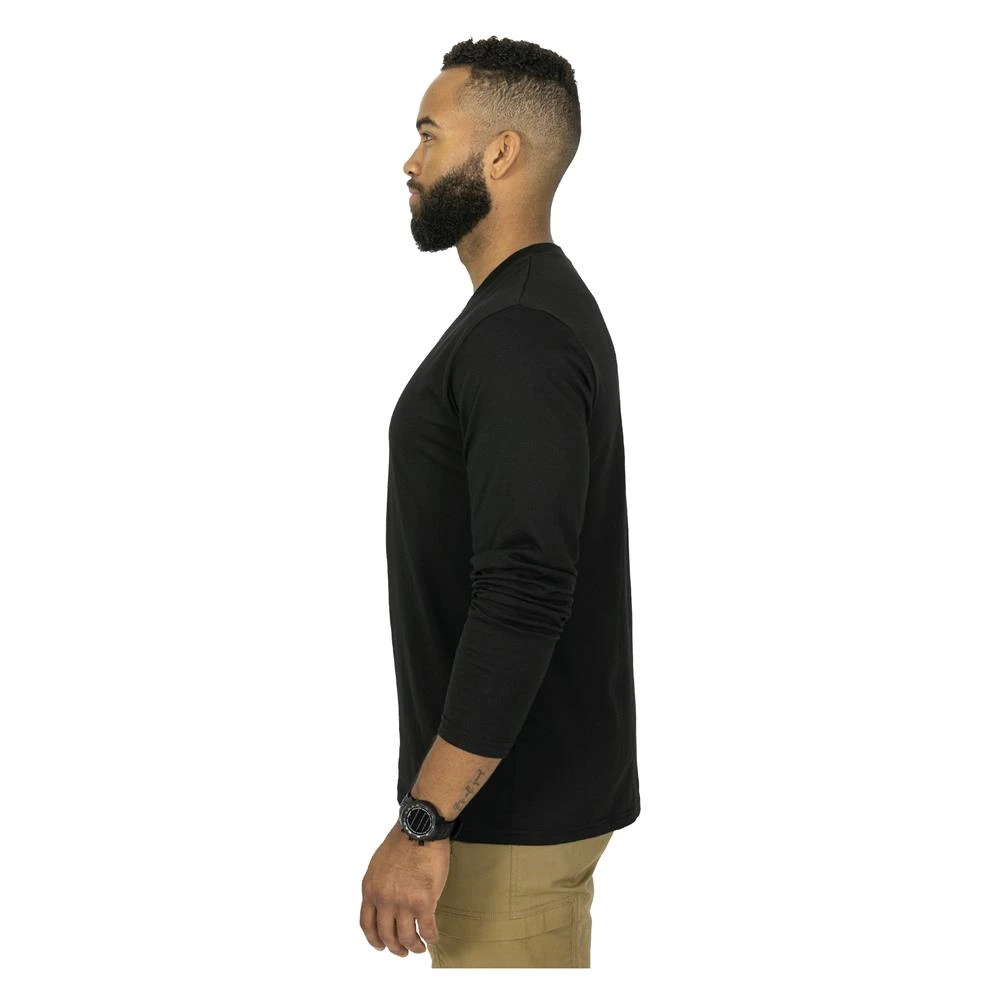 Men's Mission Made Long Sleeve Crew Neck T-Shirts (2 Pack) Black - Image 4